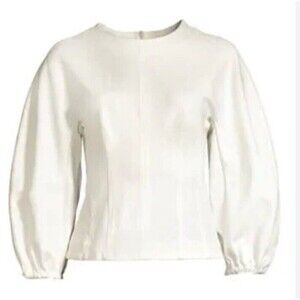 Designer Tibi Balloon Sleeve Corset Top Ivory Sz 2 Gorgeous